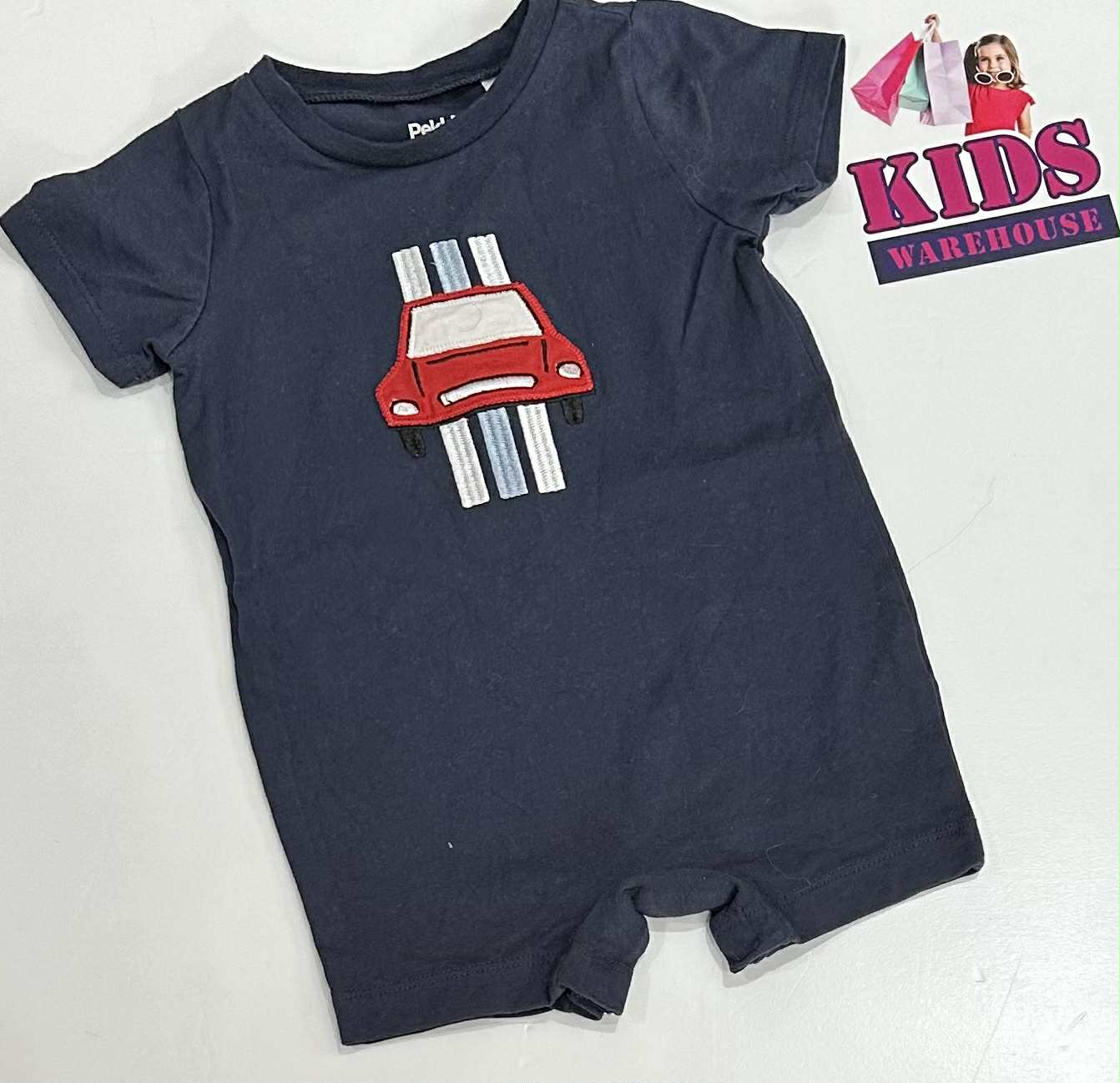 Pekkle Blue Bodysuit With Car Print Size 0