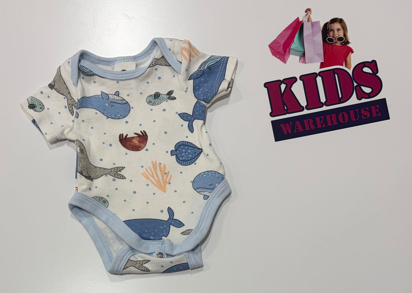 Dymples White Sea Creatures Print Bodysuit Size 00000