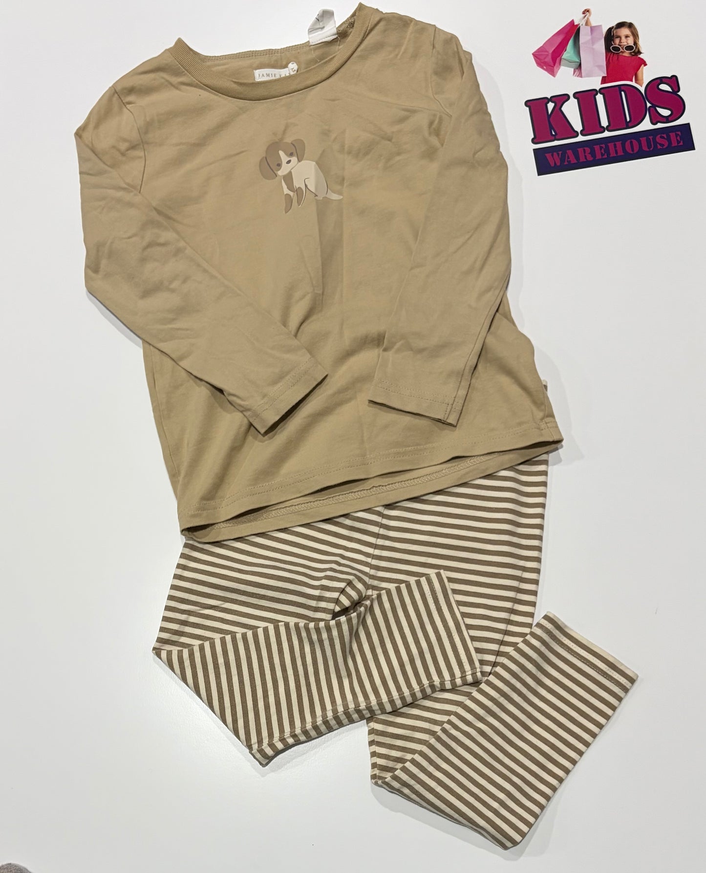Jamie Kay Tan, Puppy Print 2 Piece Pyjama Set Size 5