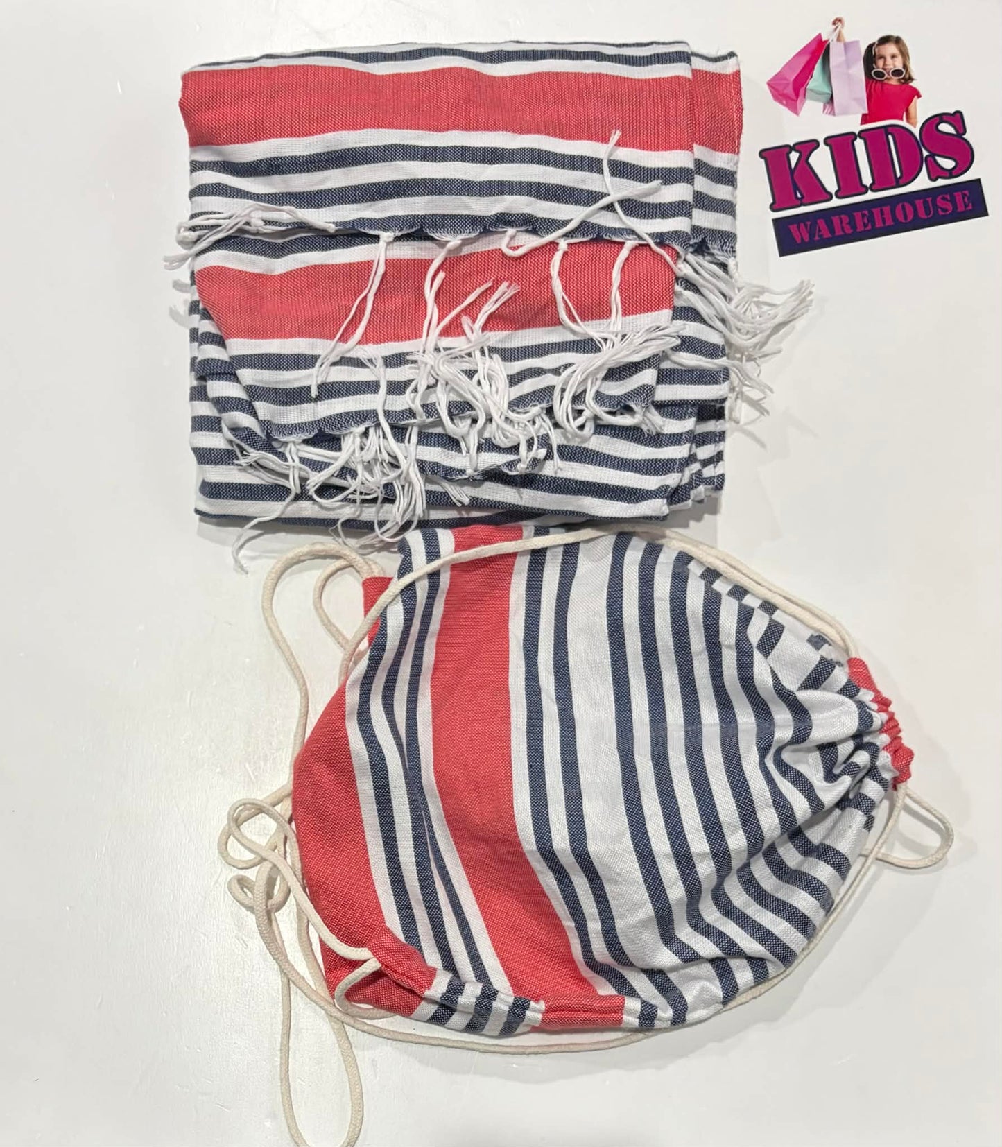 Red, White, Blue Striped Towel