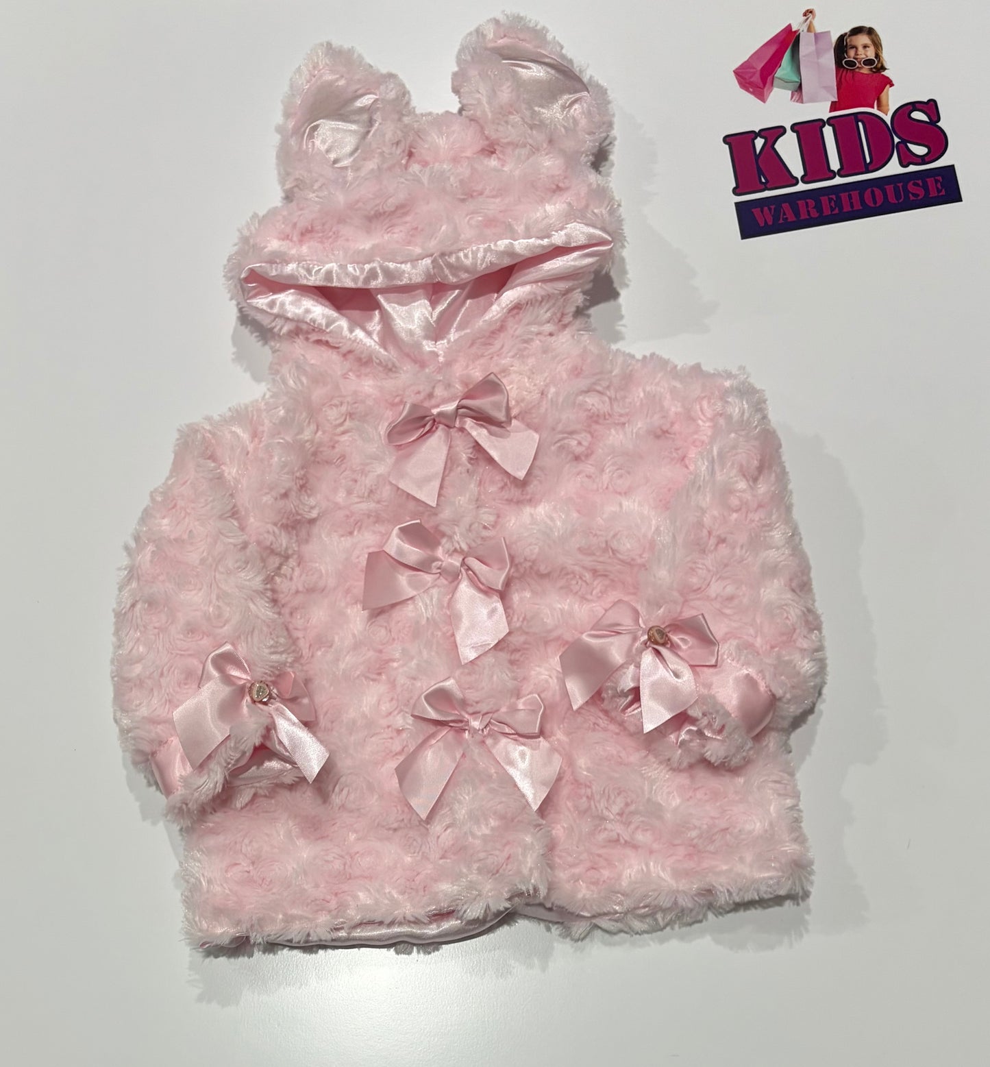 Bearington Baby Pink, Fluffy Rabbit Ears Jacket Size 0