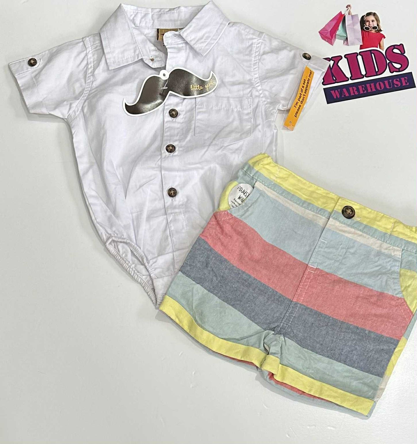 New Little Gent White & Yellow 2 Piece Set Size 0000