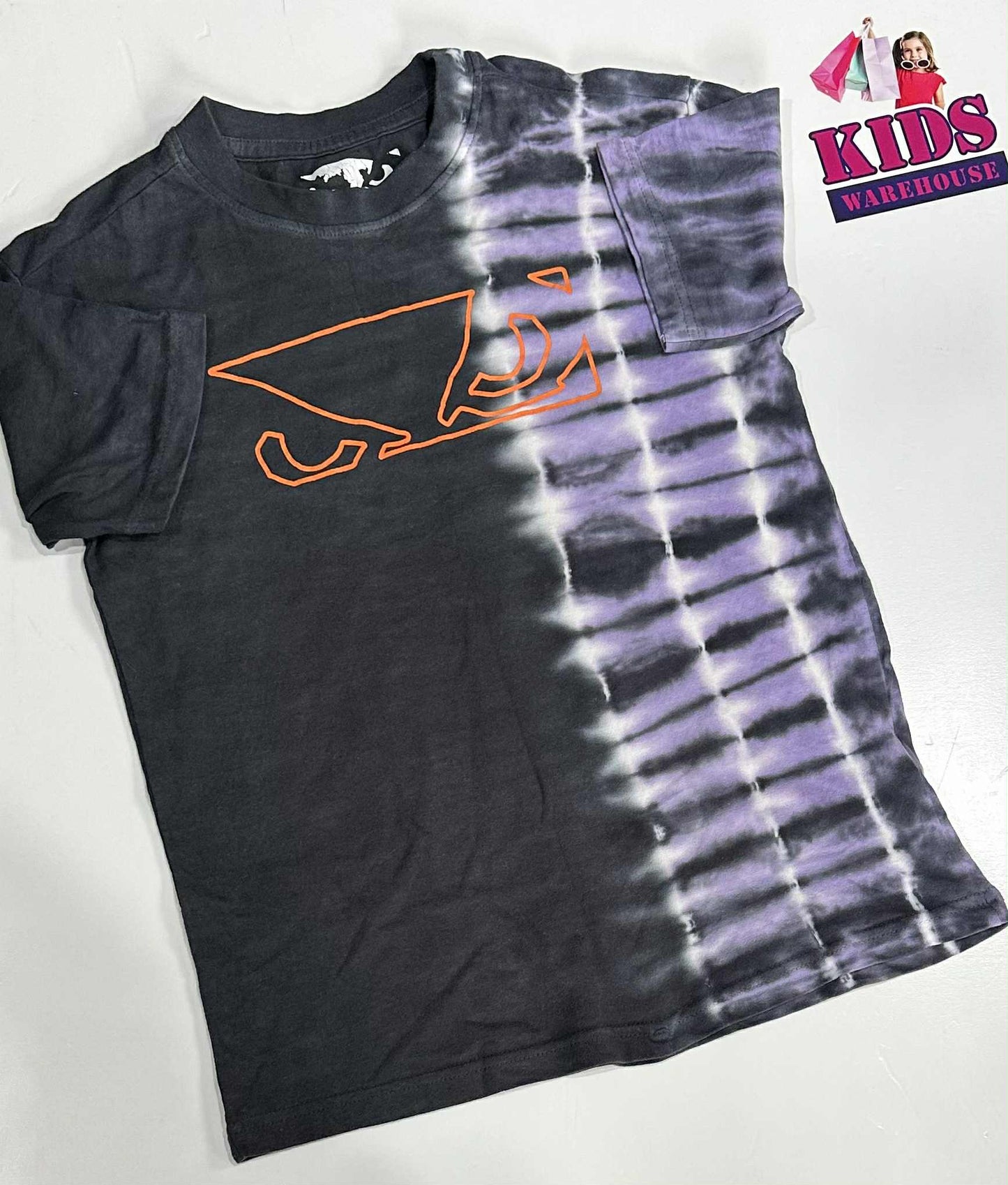 Bad Boy Black & Purple Top With Orange “Diego San” Print Size 8