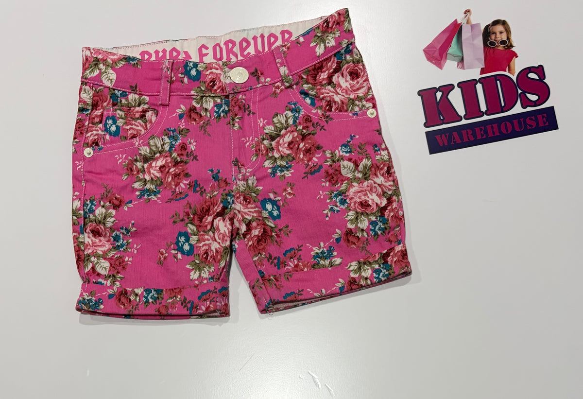 Rock Your Baby Pink, Floral Print Denim Shorts Size 9
