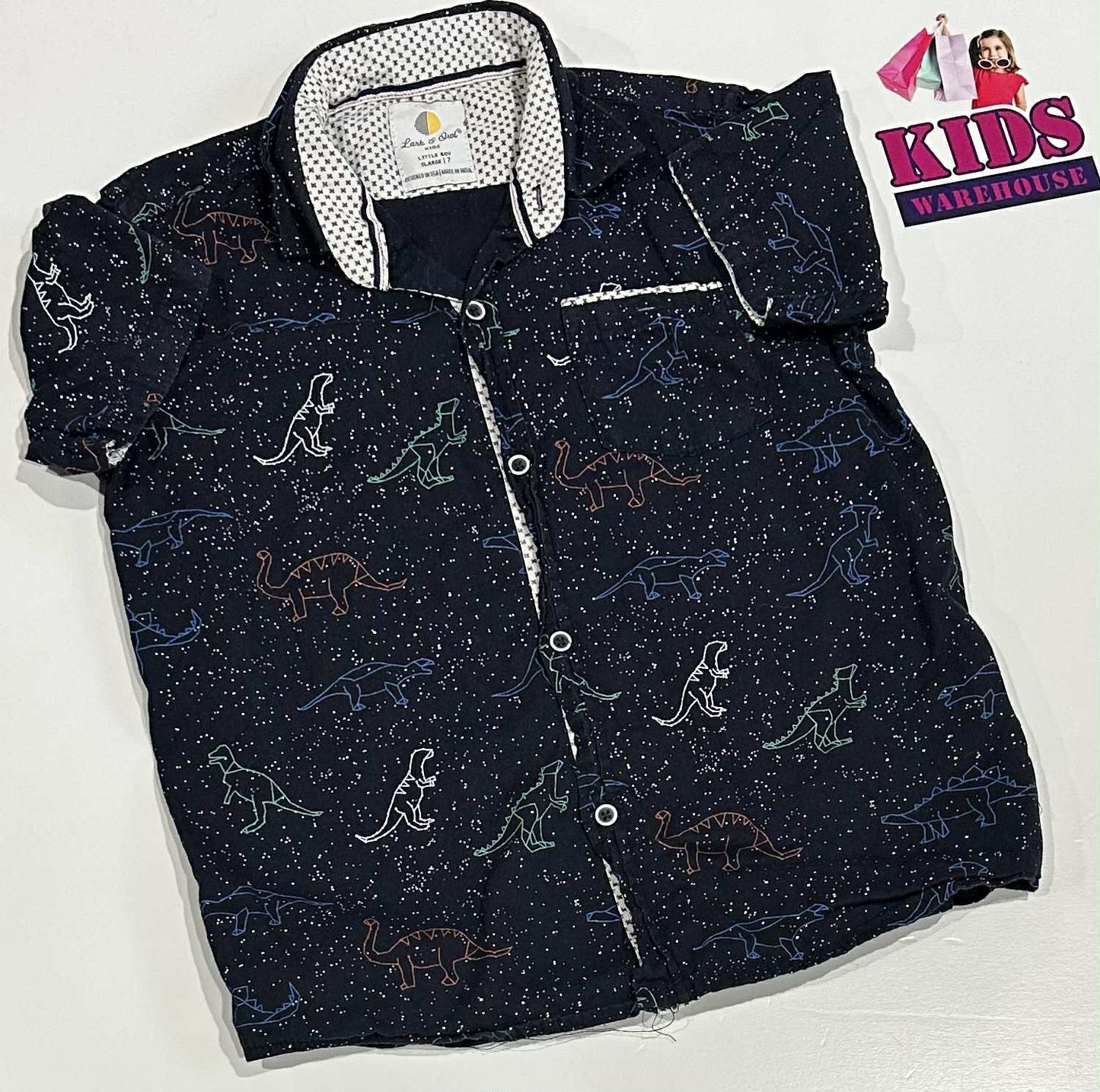 Lank & Oval Navy Blue Button Up Top Size 7