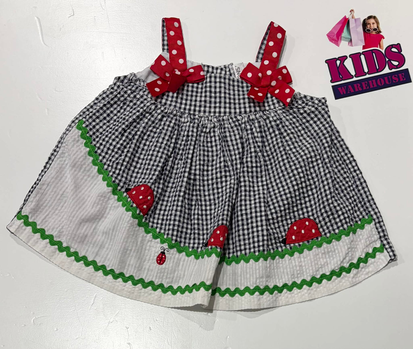 Betsons White & Black Dress With Ladybug Pattern Size 0
