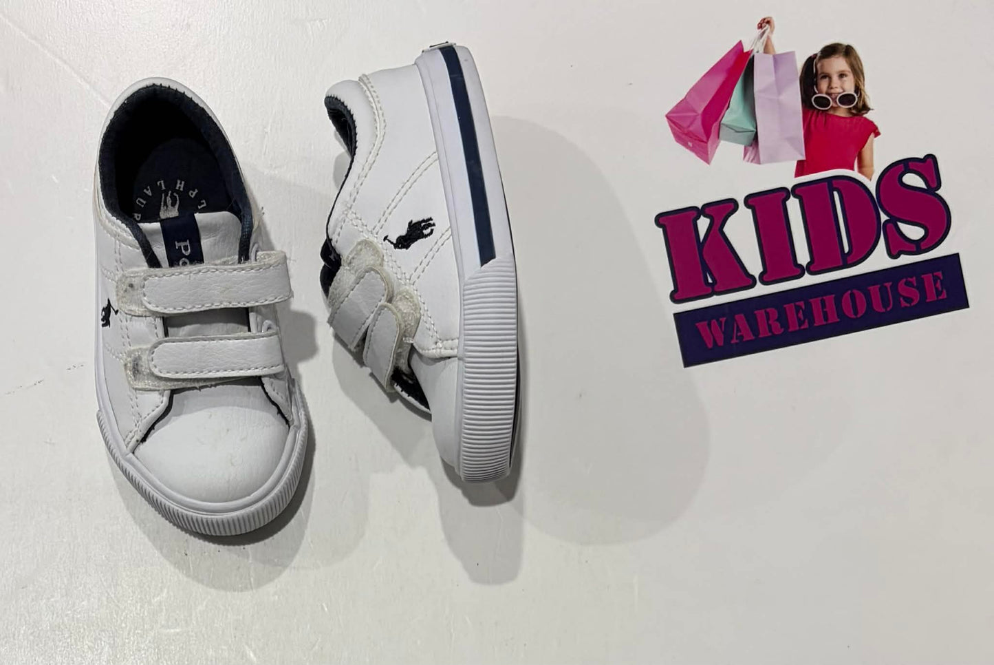 Ralph Lauren Polo White, Blue Runners Size US5/UK4.5 (Child)