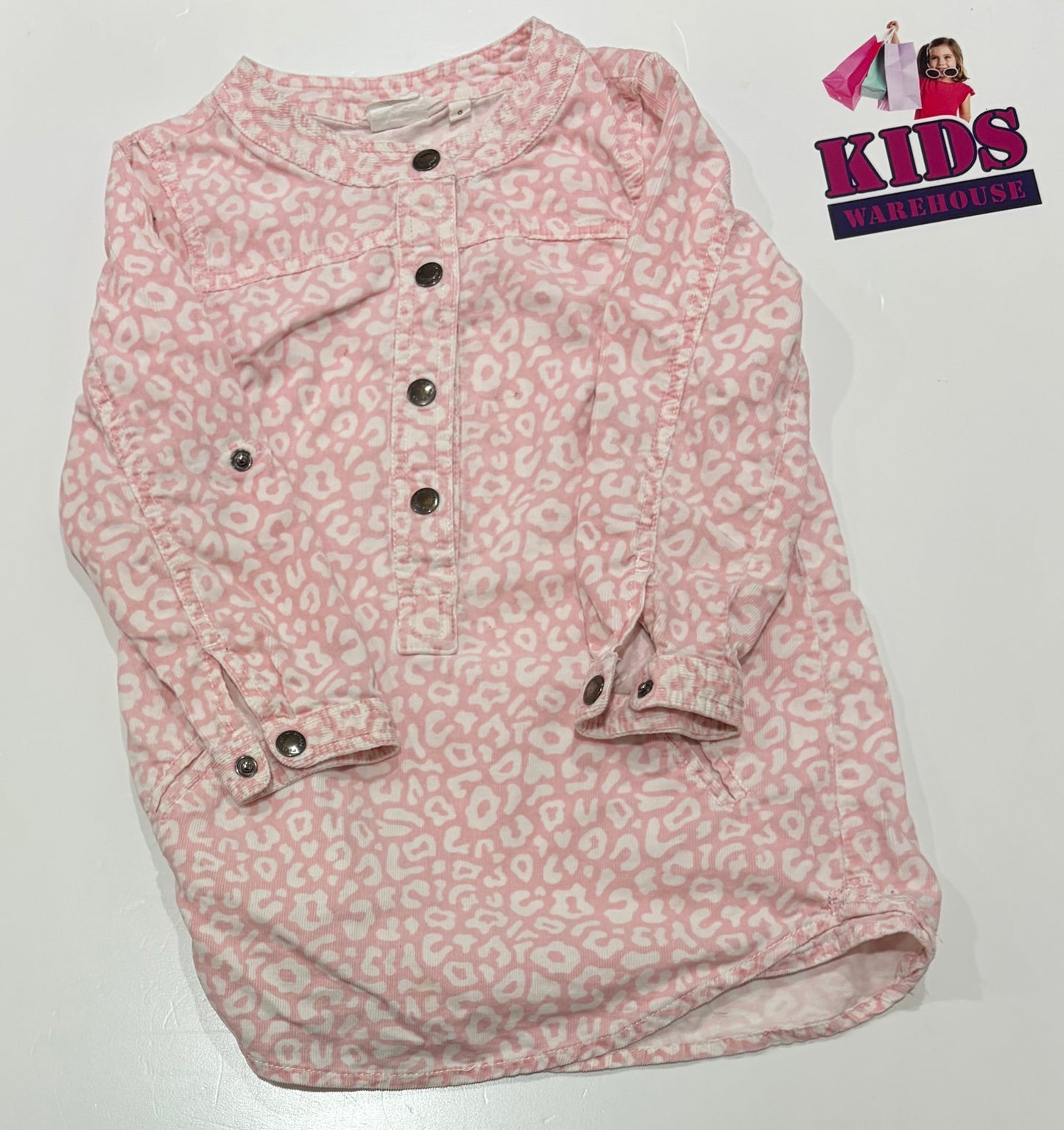 Milkshake Pink, White Jaguar Print Top/Dress Size 6