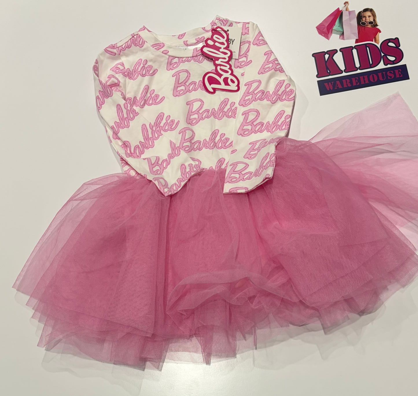 Not Used Barbie White, Logo Print Dress Size 2
