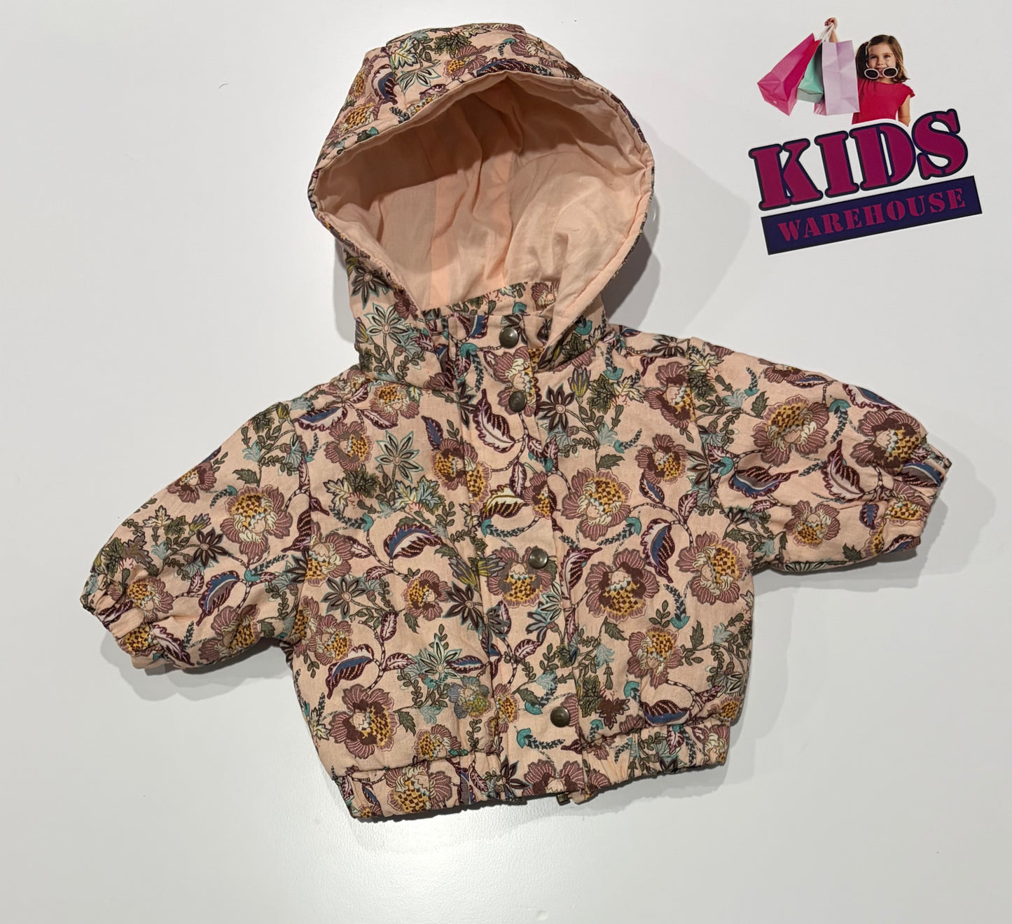 Walnut Pink, Floral Print Hoodie Size 000