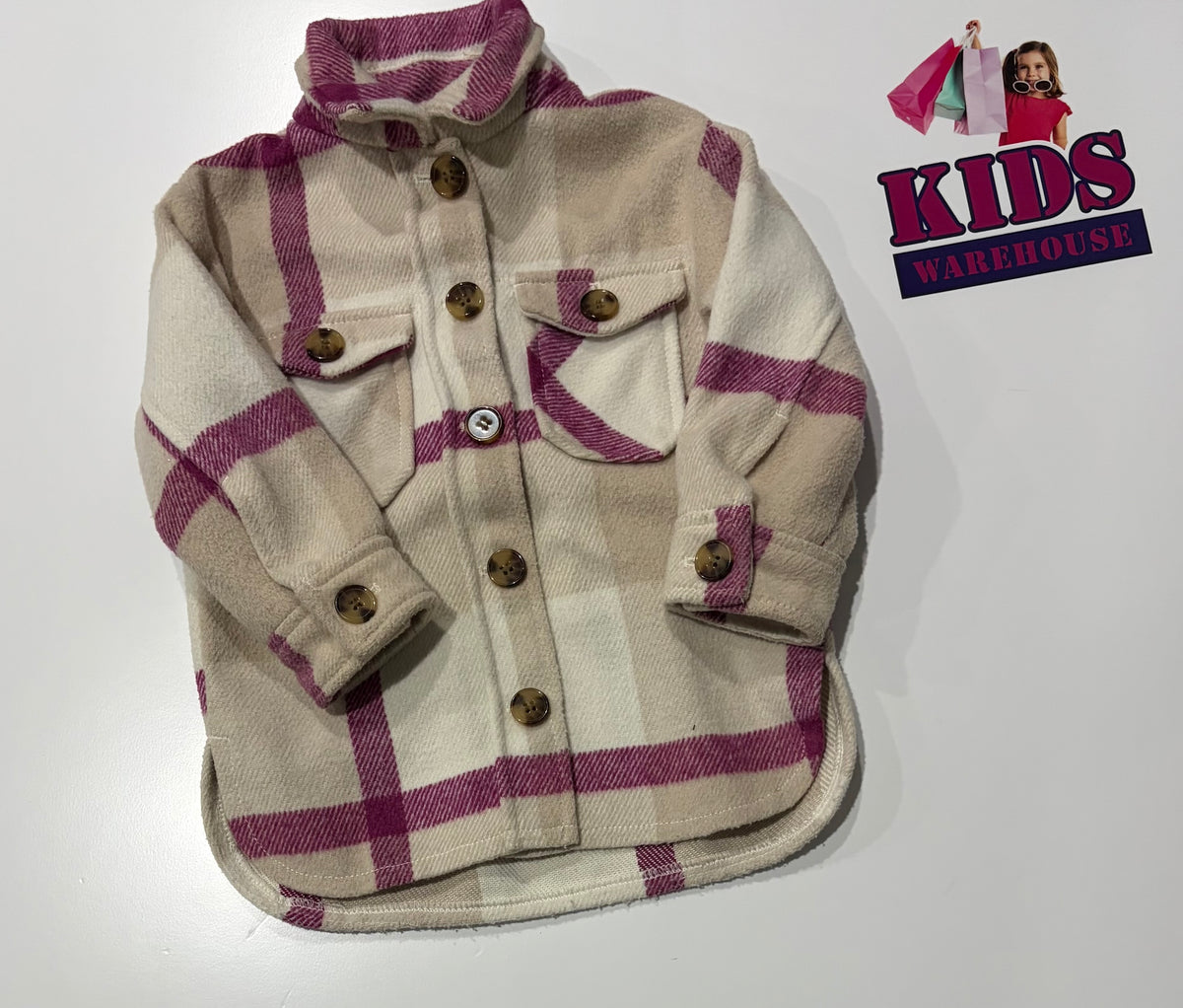 H&M Pink, White Striped Jacket Size 2