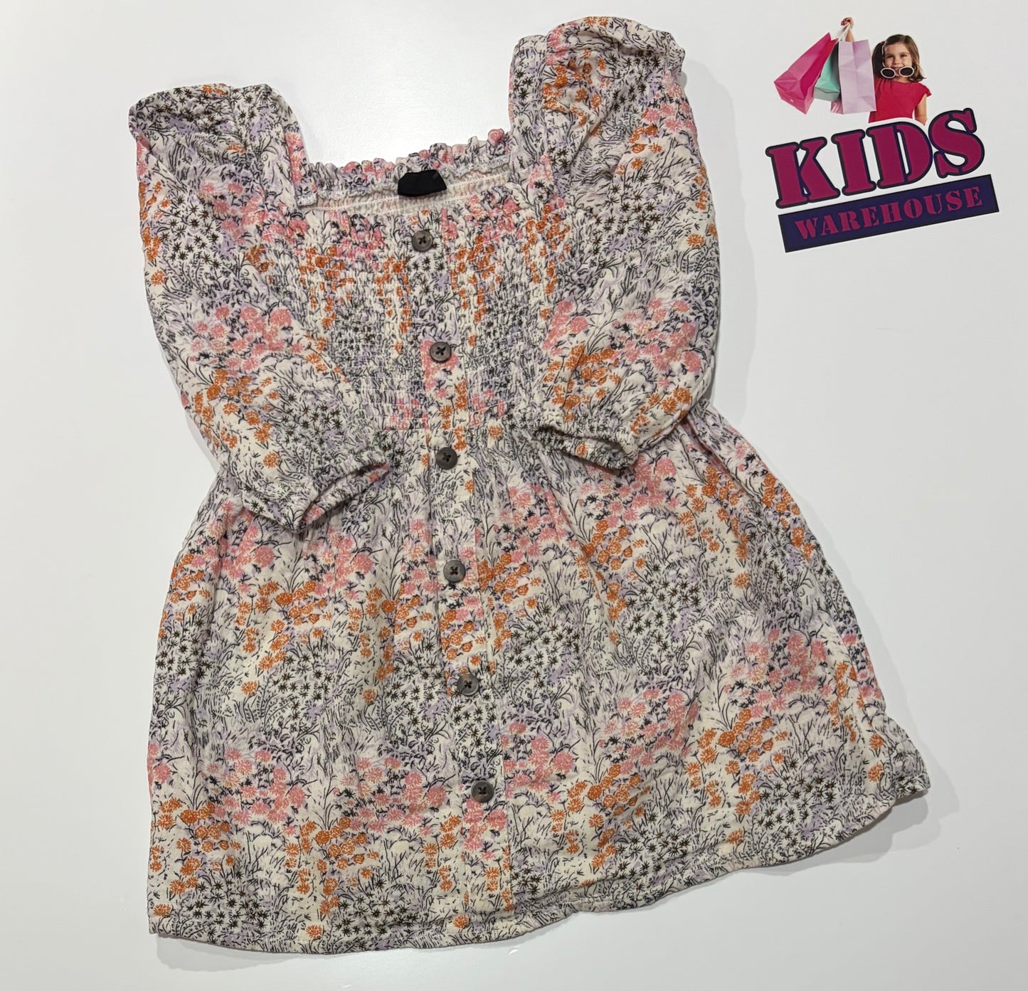 Cotton On White, Floral Print Dress Size 3