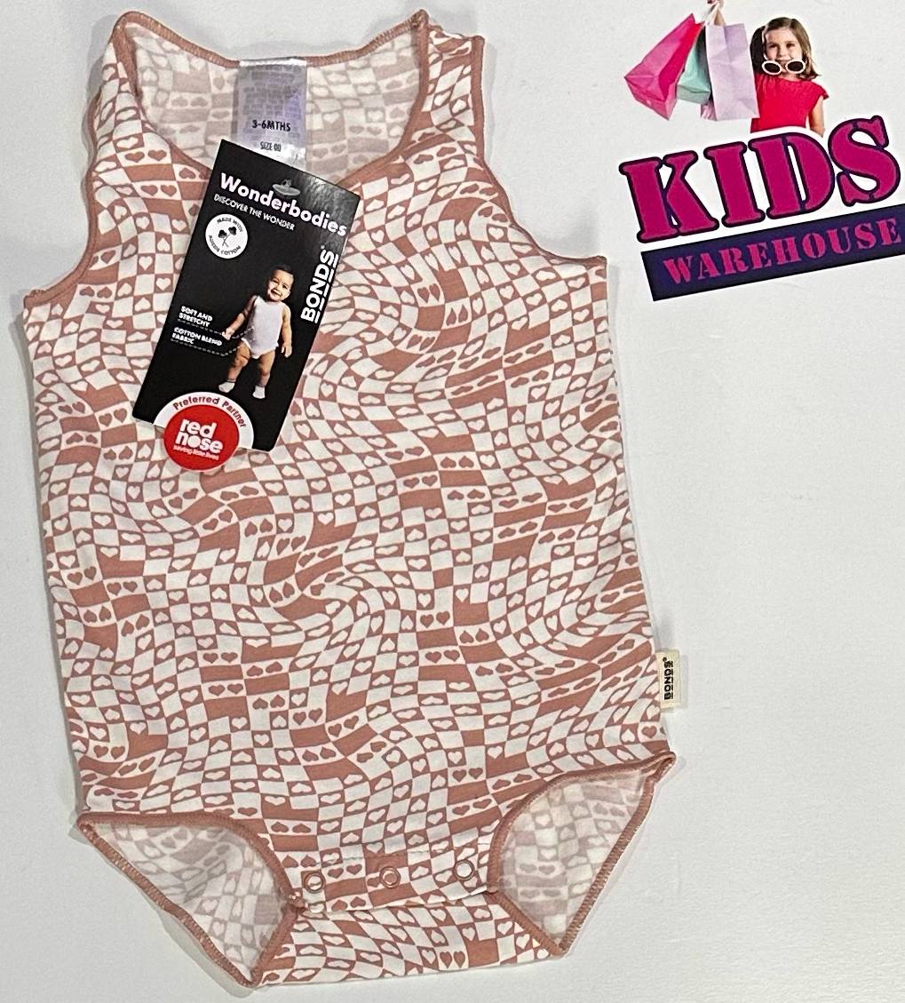 New Bonds White & Pink Bodysuit Size 00