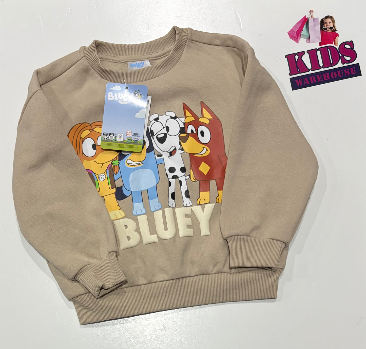 Not Used Bluey Tan, Characters Print Sweater Size 4