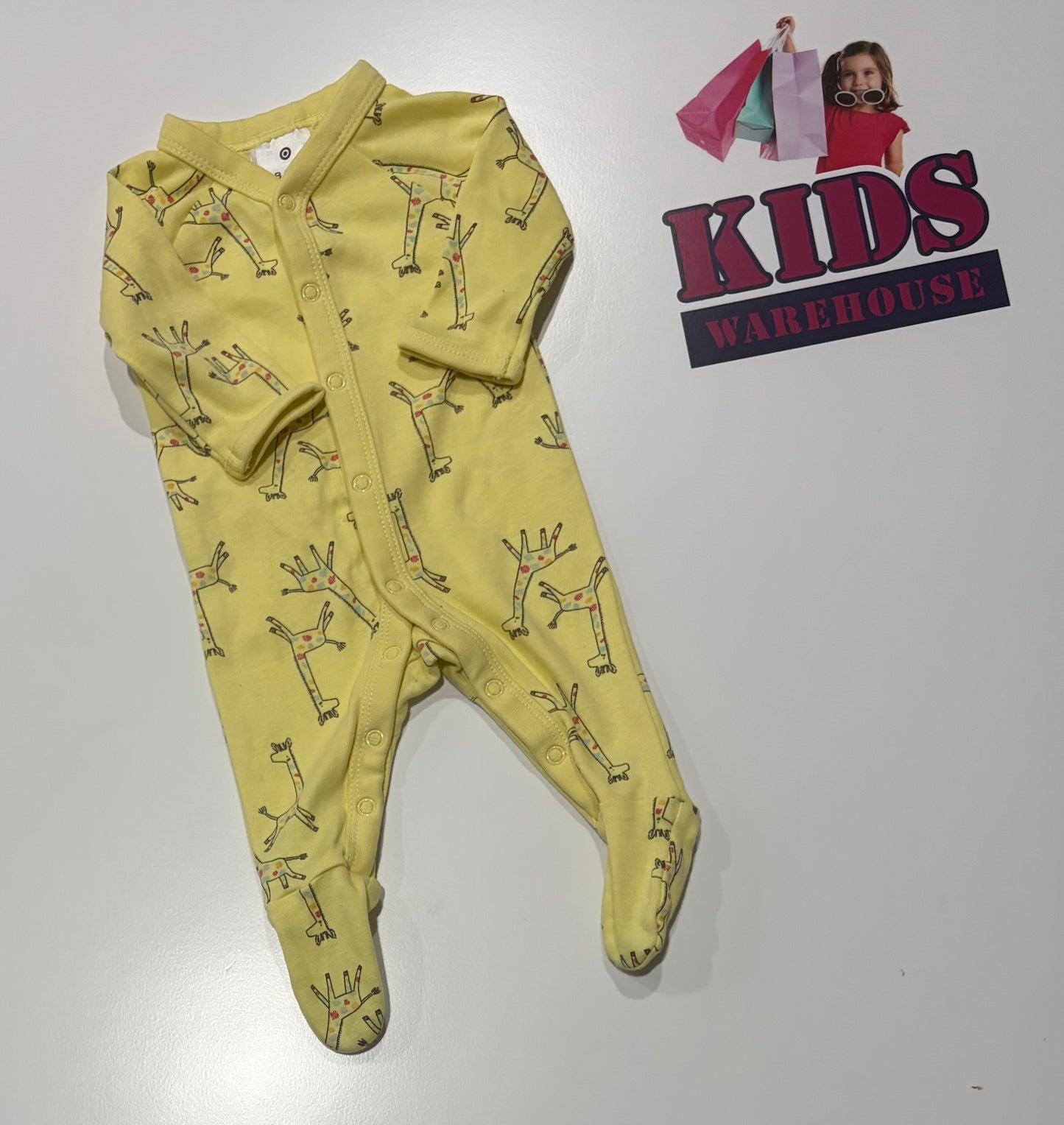 Yellow, Giraffe Print Jumpsuit Size 00000