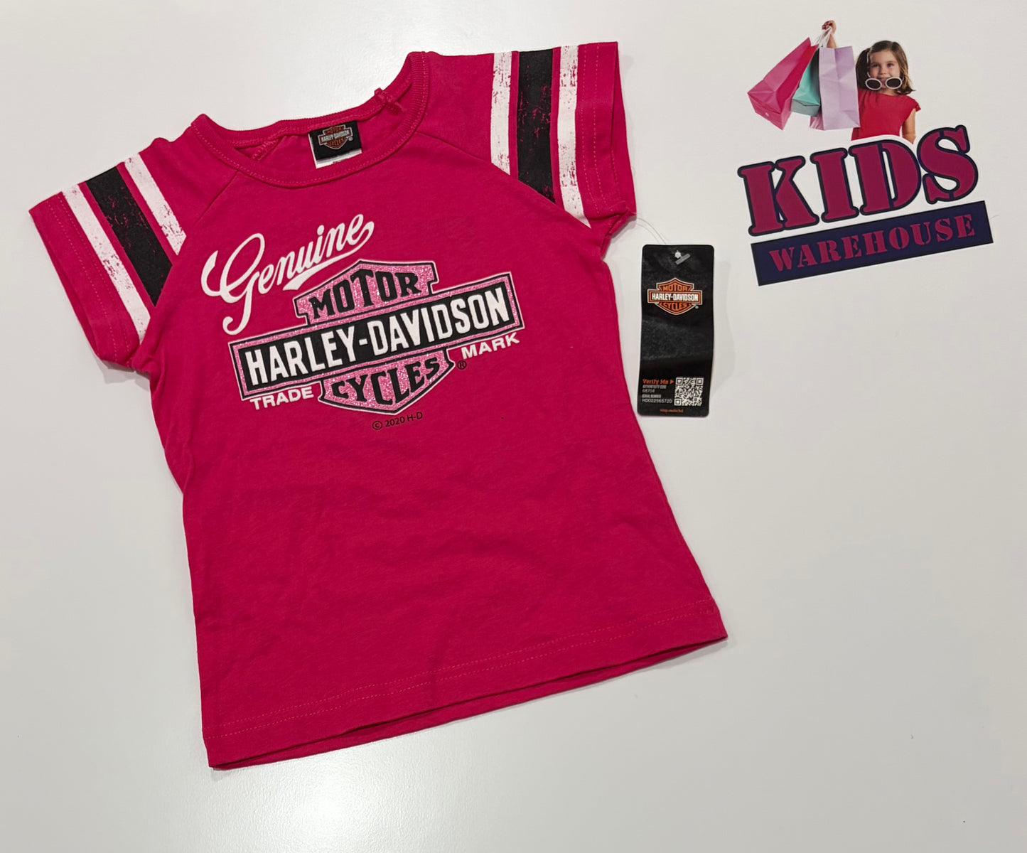 Harley Davidson Pink, Pink Logo Top Size 3