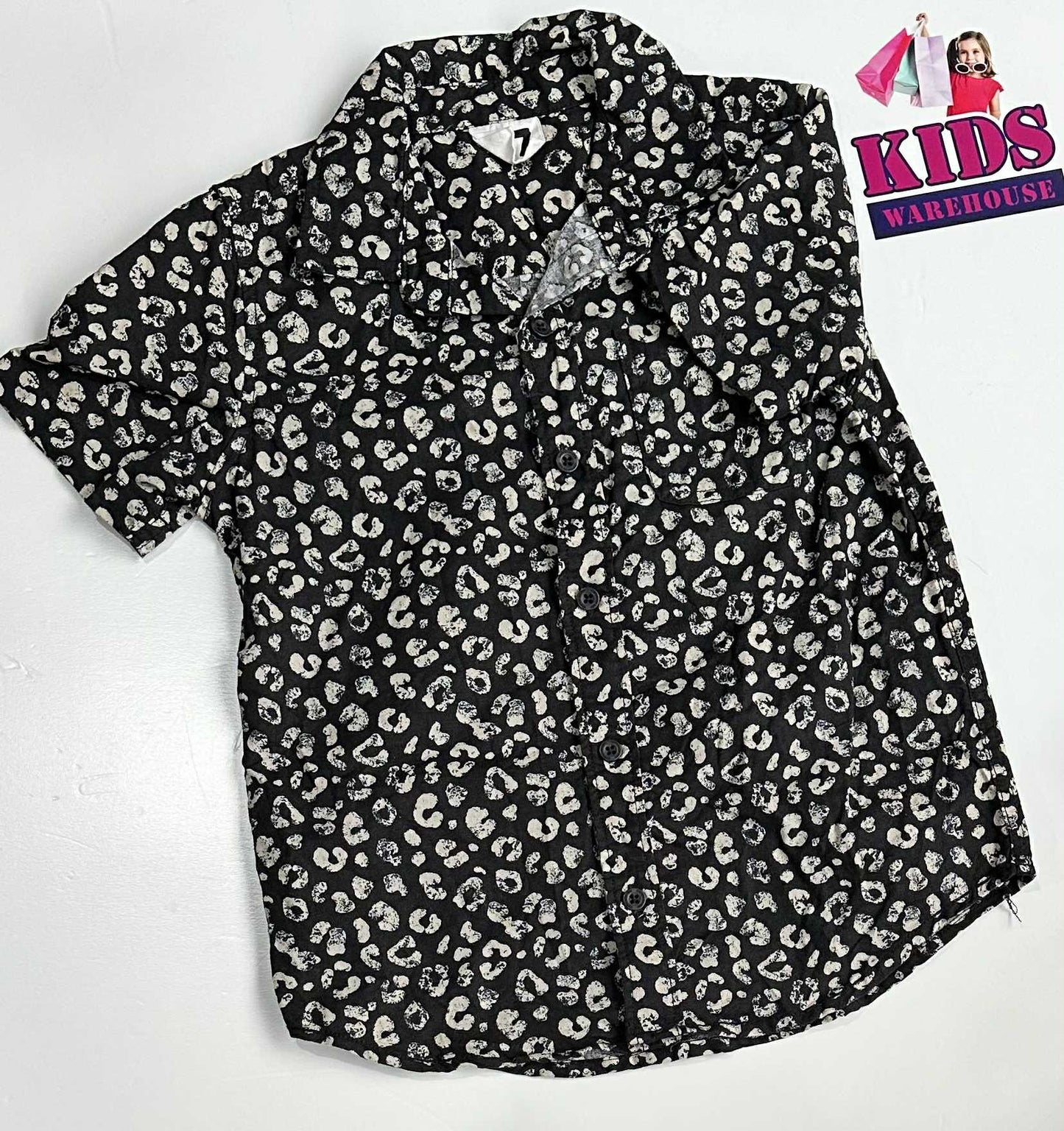 Cotton On Black Top With White Pattern Size 7