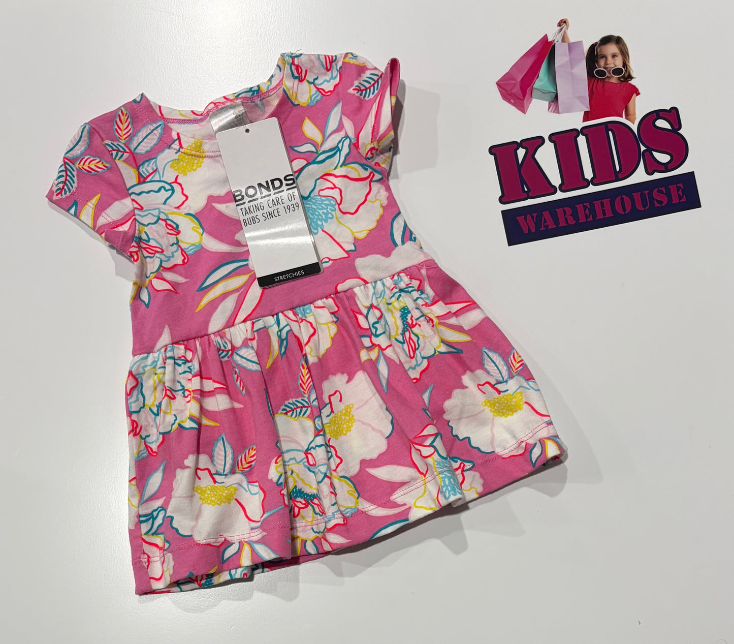 Not Used Bonds Pink, Floral Print Dress Size 000