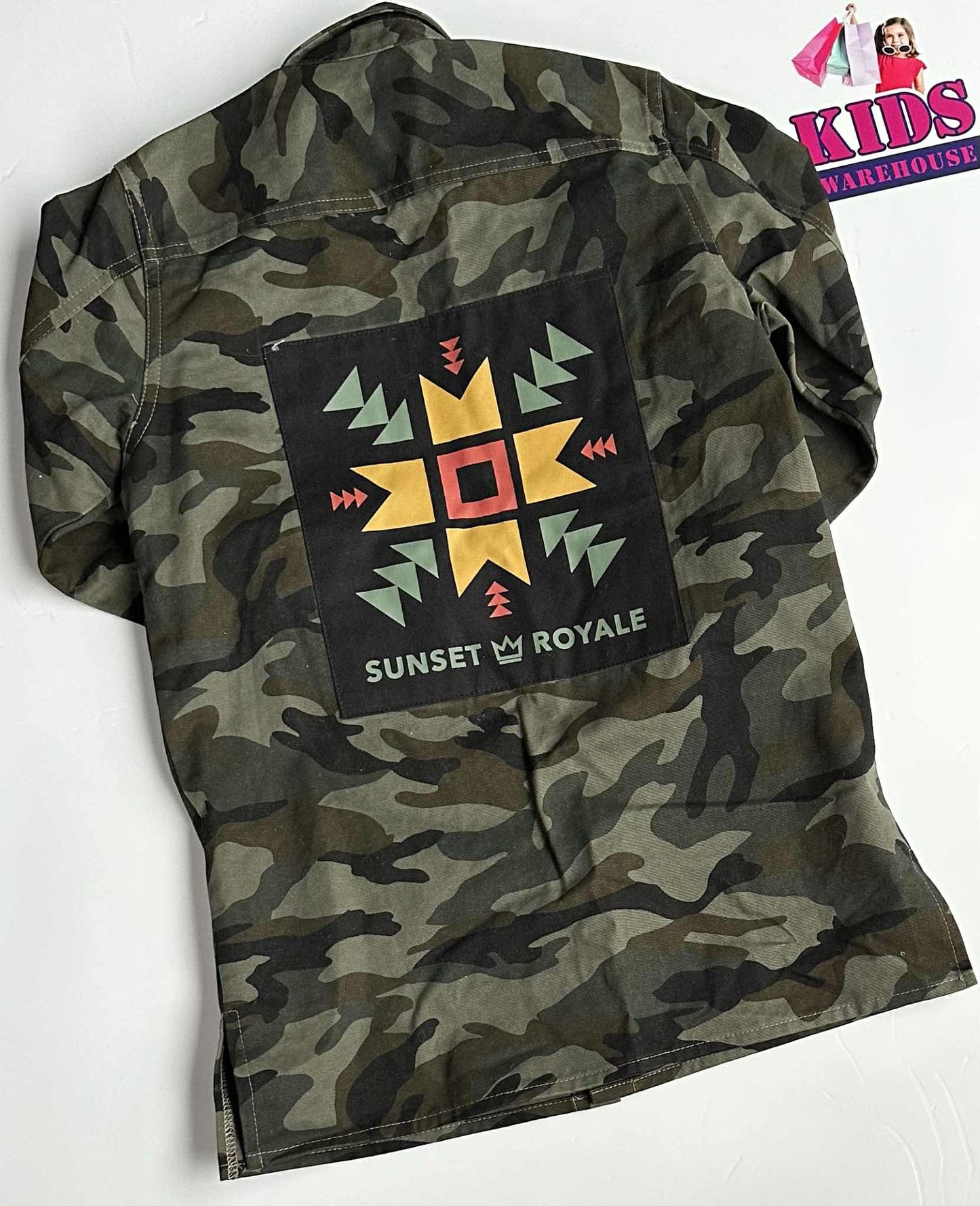 Sudo Sunset Royale Green Camo Jacket Size 6