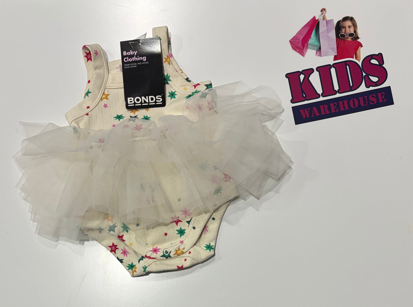 Not Used Bonds White, Stars Print Tutu Bodysuit Size 000