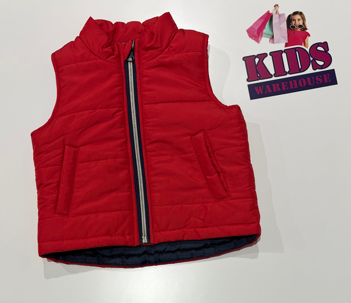 Candy Stripes Red Puffer Vest Size 0