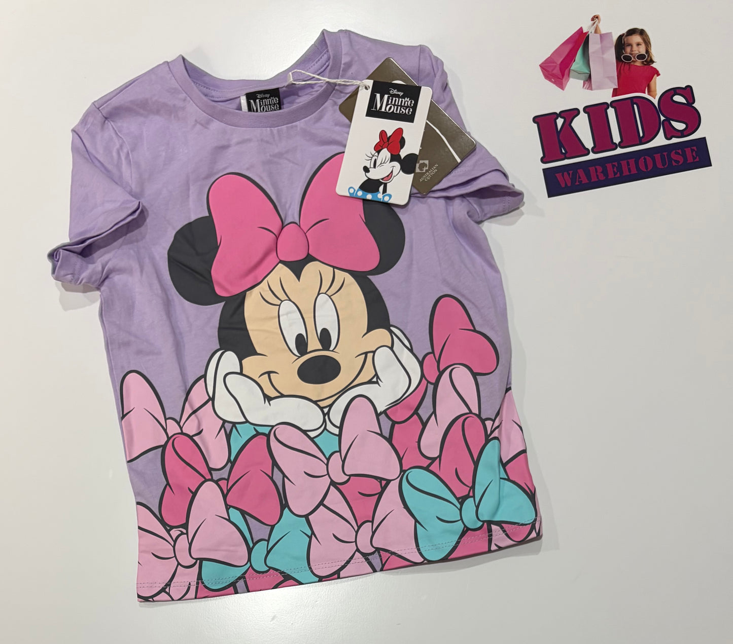 Not Used Disney Minnie Mouse Purple, Character Print Top Size 4