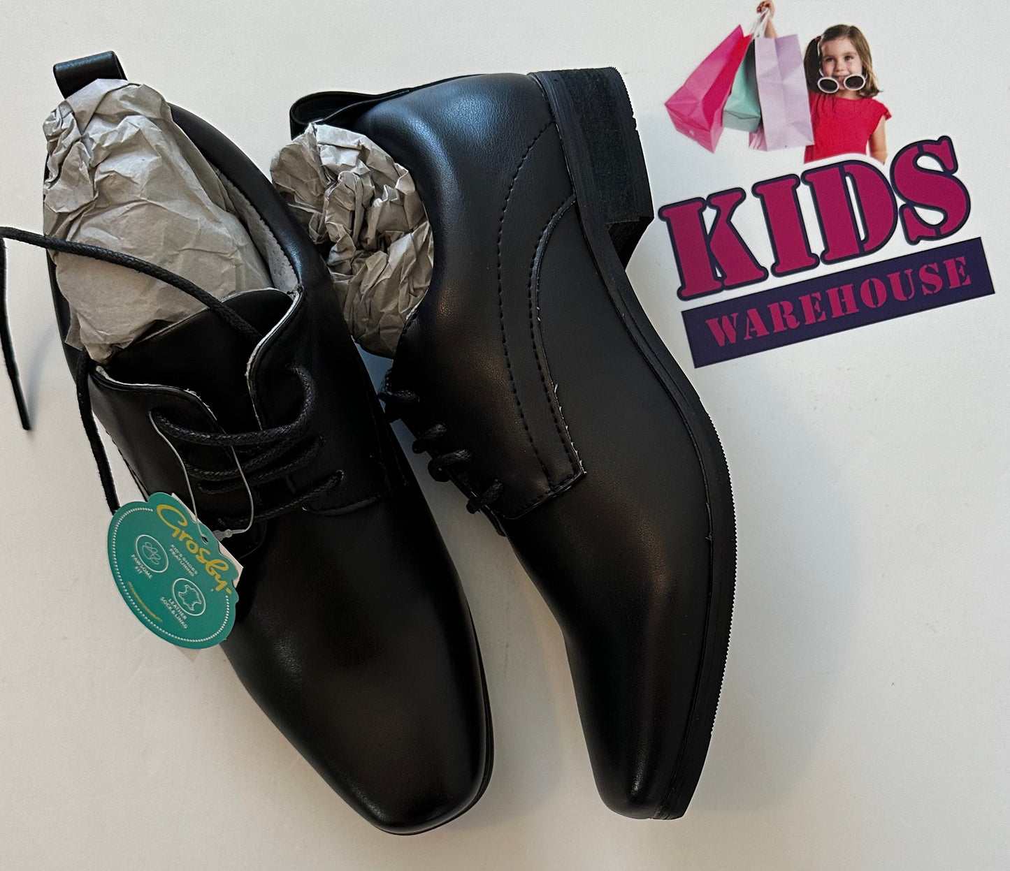 New Grosby Black Dress Shoes Size 3 (Older Child)
