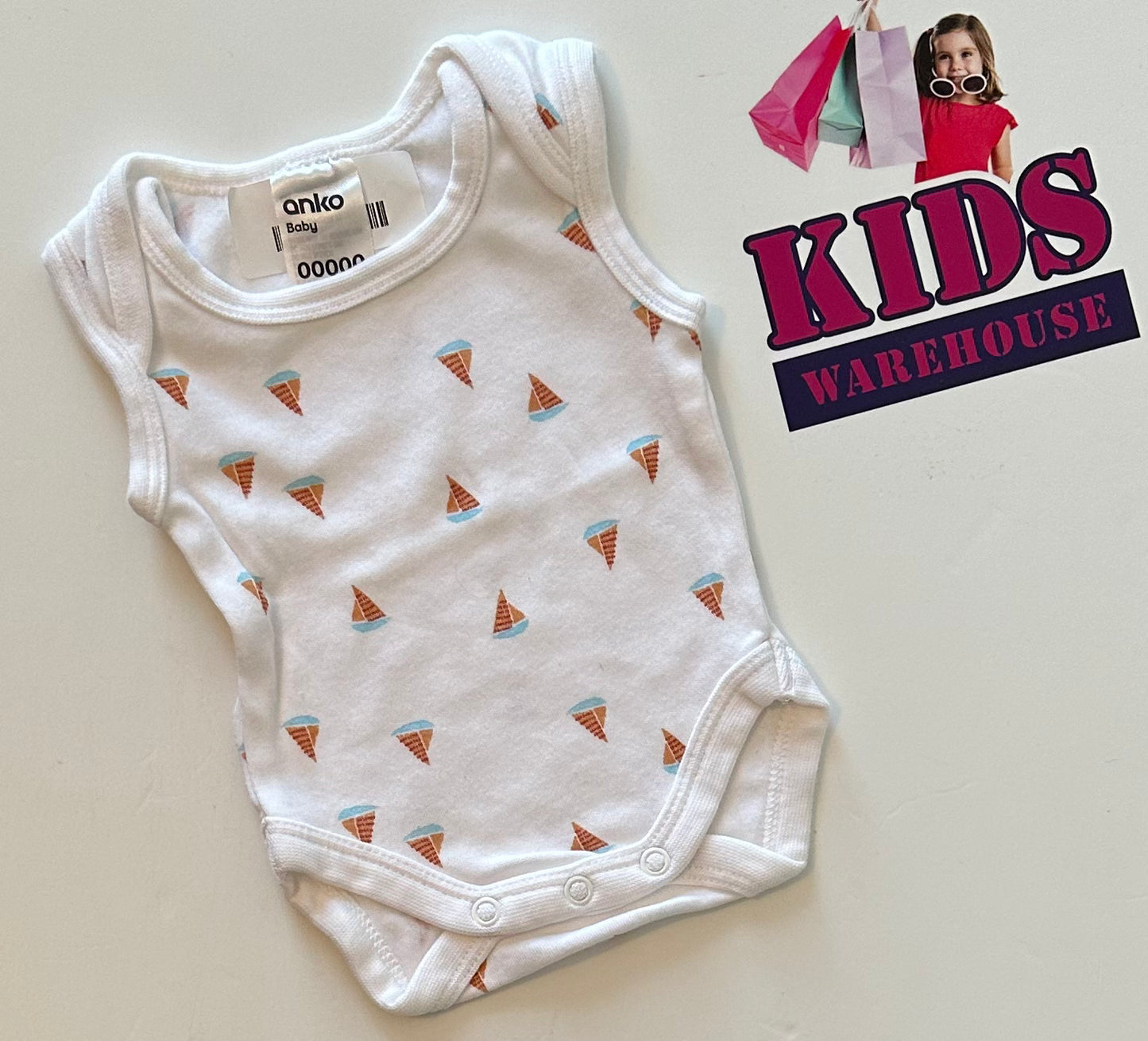 Premature White Boat Theme Bodysuit Size 00000