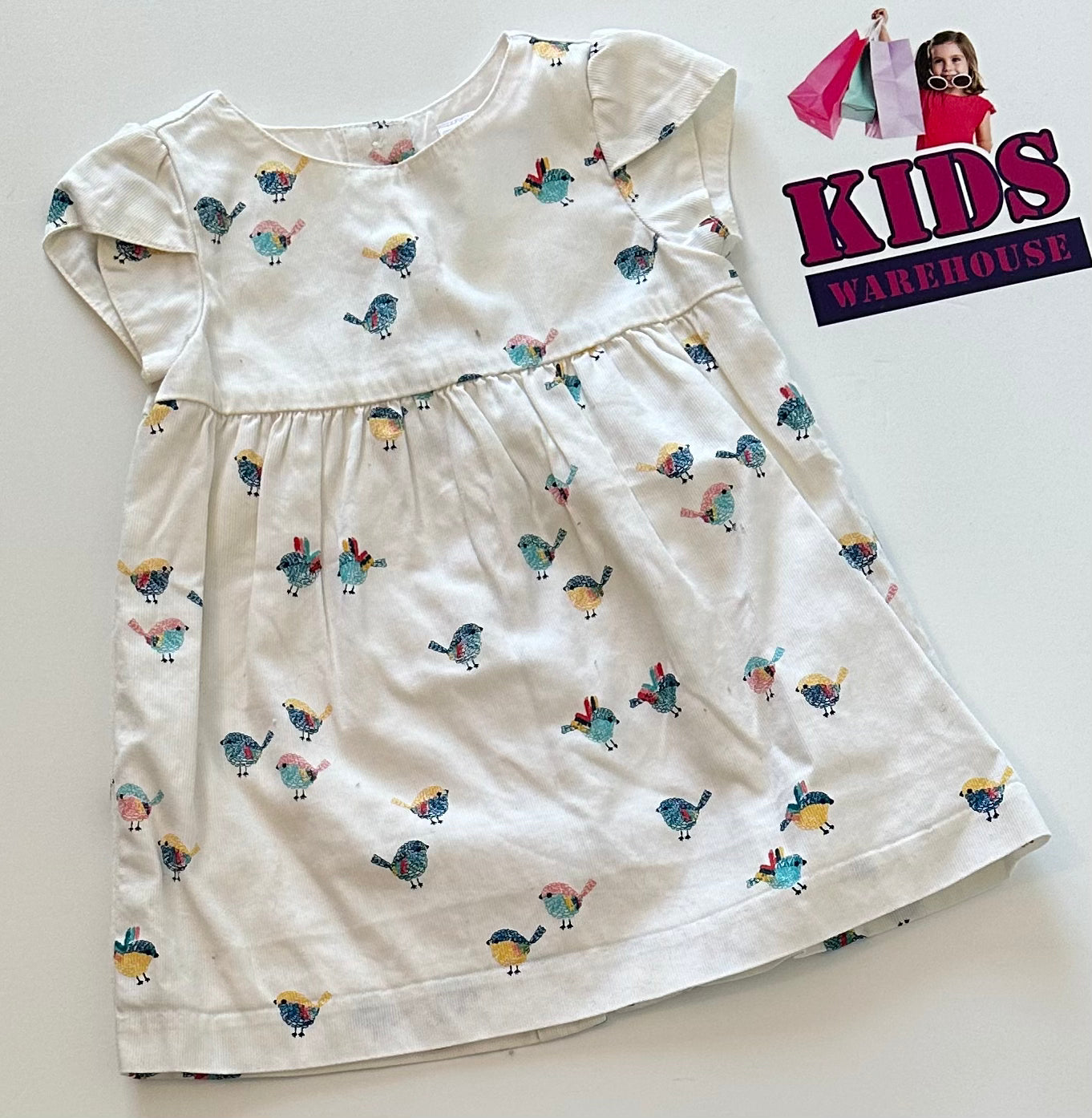 Gymboree White with Birds Print Dress Size 00 Kids Warehouse AU