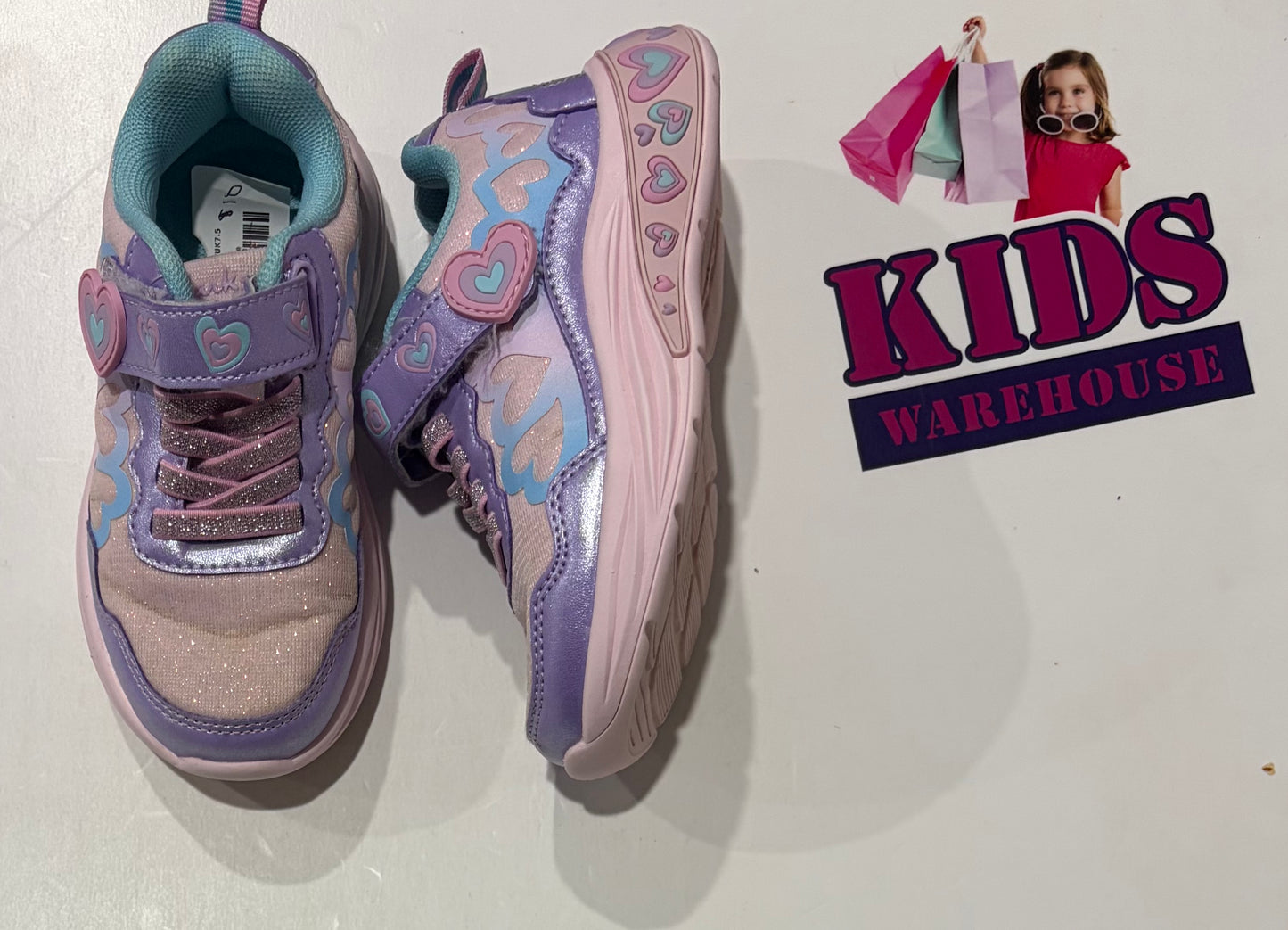 Clarks Pink, Purple Runners Size US8/UK7.5 (Child)