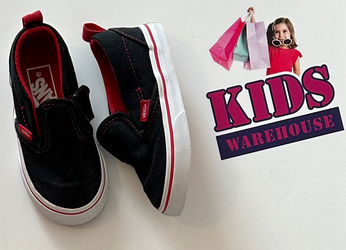 Vans Black Red Shoes Size UK5.5 US6 Toddler Kids Warehouse AU