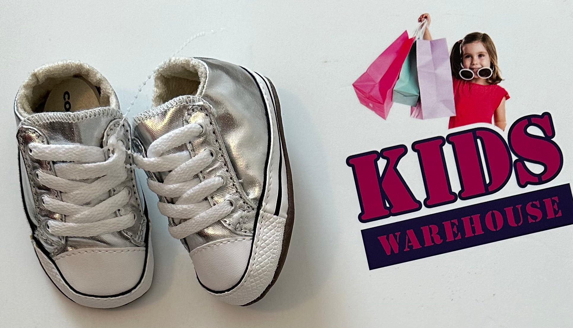 Converse Silver Infant Shoes Size 1