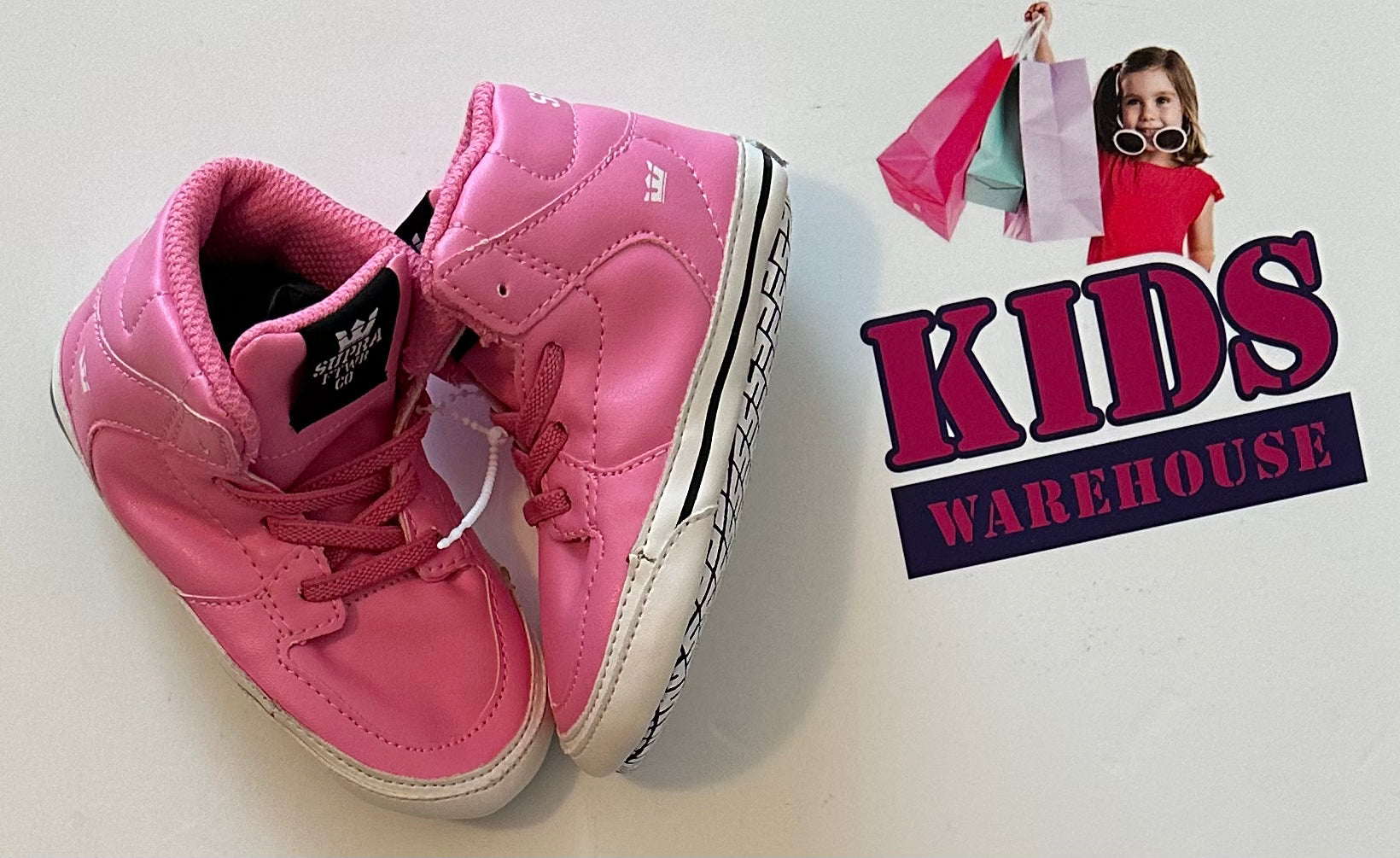 New Supra FTWR Co Pink Runners Size 4 Infant Kids Warehouse AU