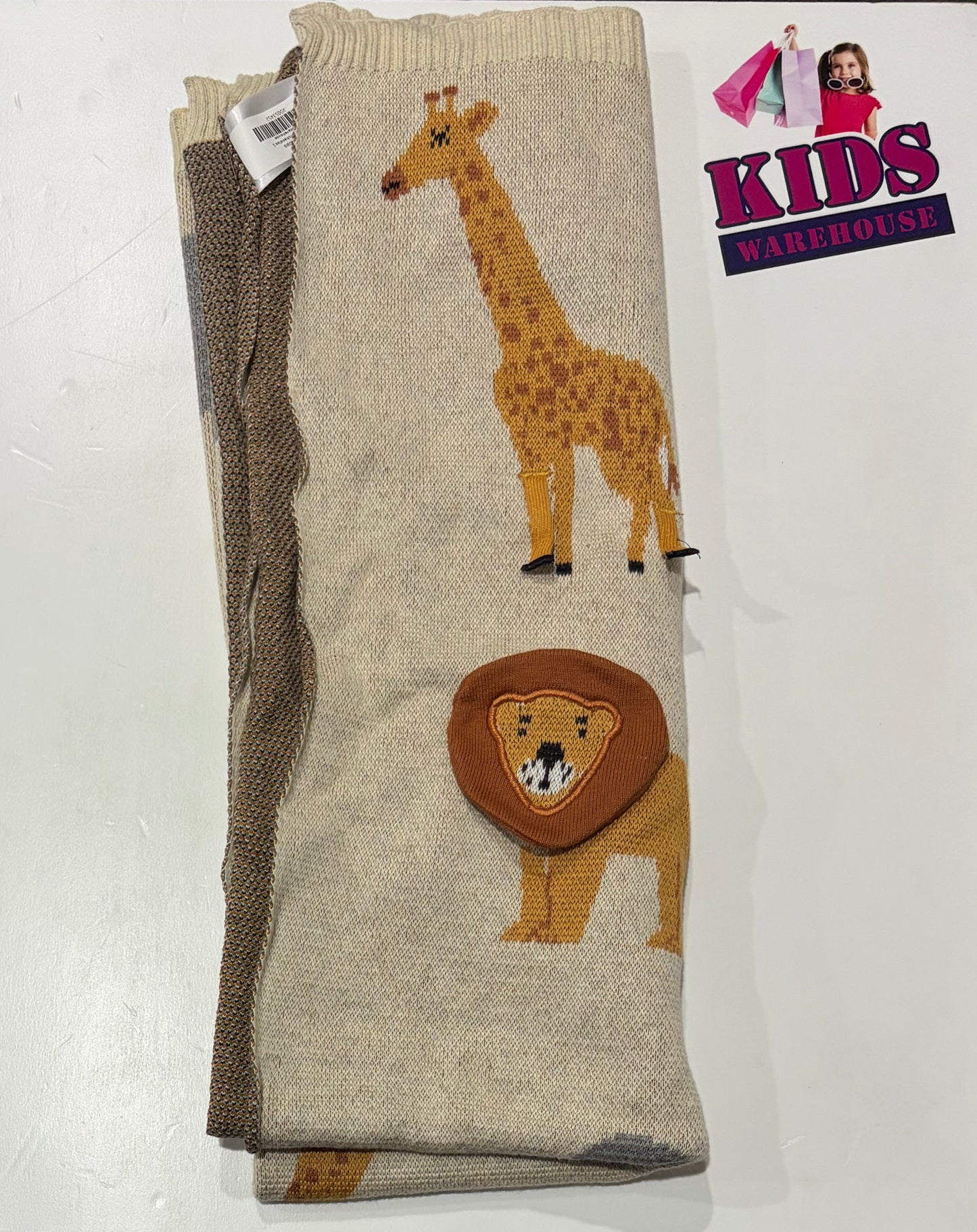 Adairs Kids African Animals Print Cotton Blanket