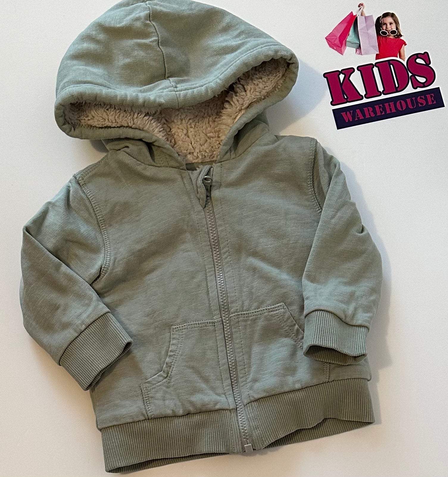 Target Green Thick Zip Up Hoodie Size 00 Kids Warehouse AU