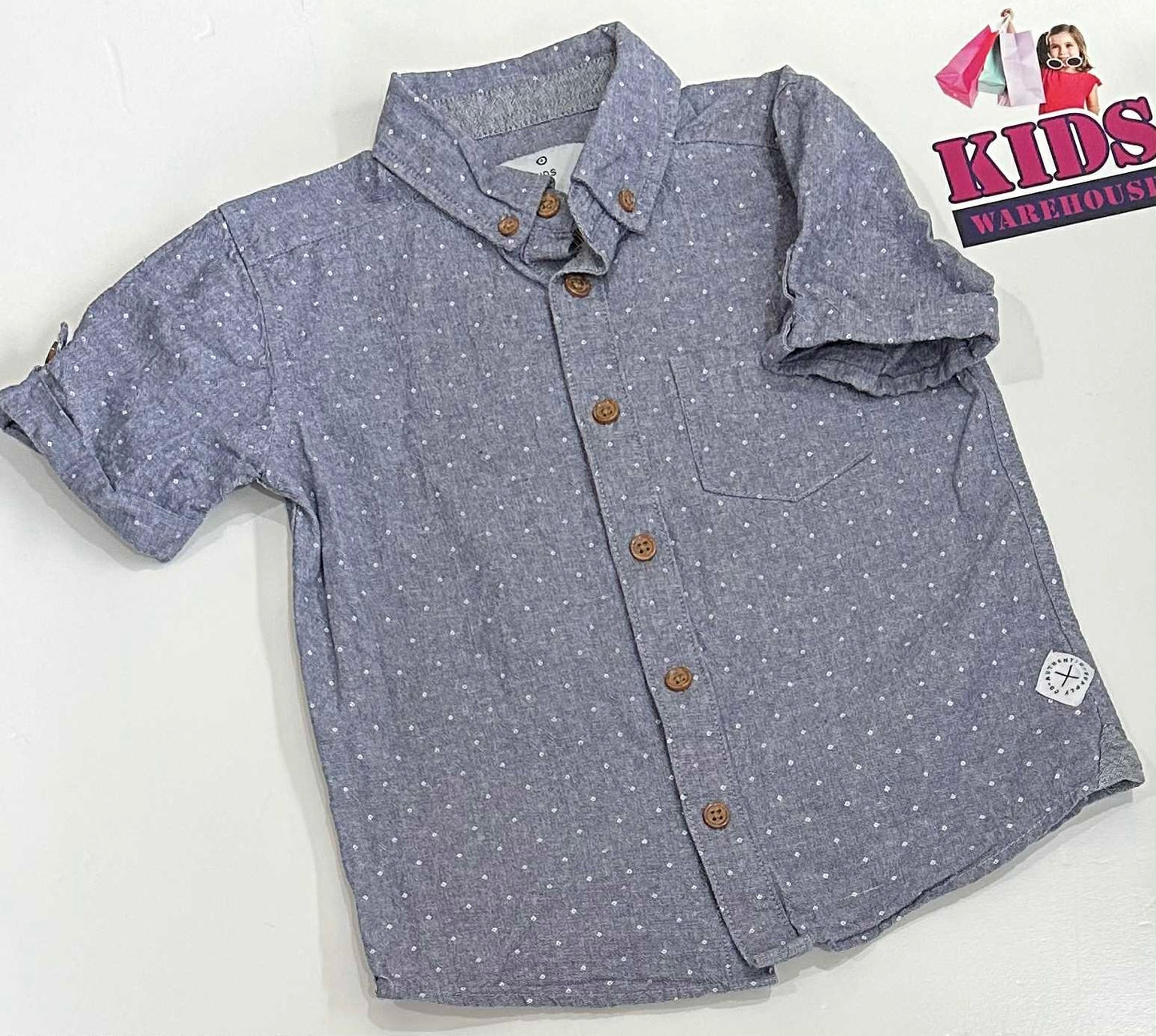 Blue Button Up Shirt Size 4
