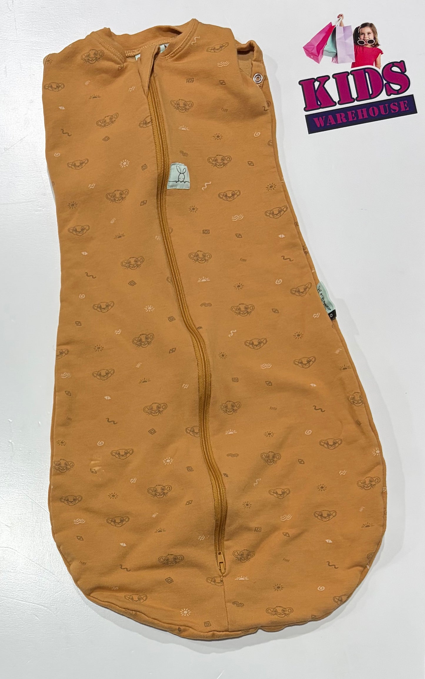Disney X Ergo Pouch Australia Orange Lion King Print Size 00 (3-6 Months, 6-8kg) TOG 1