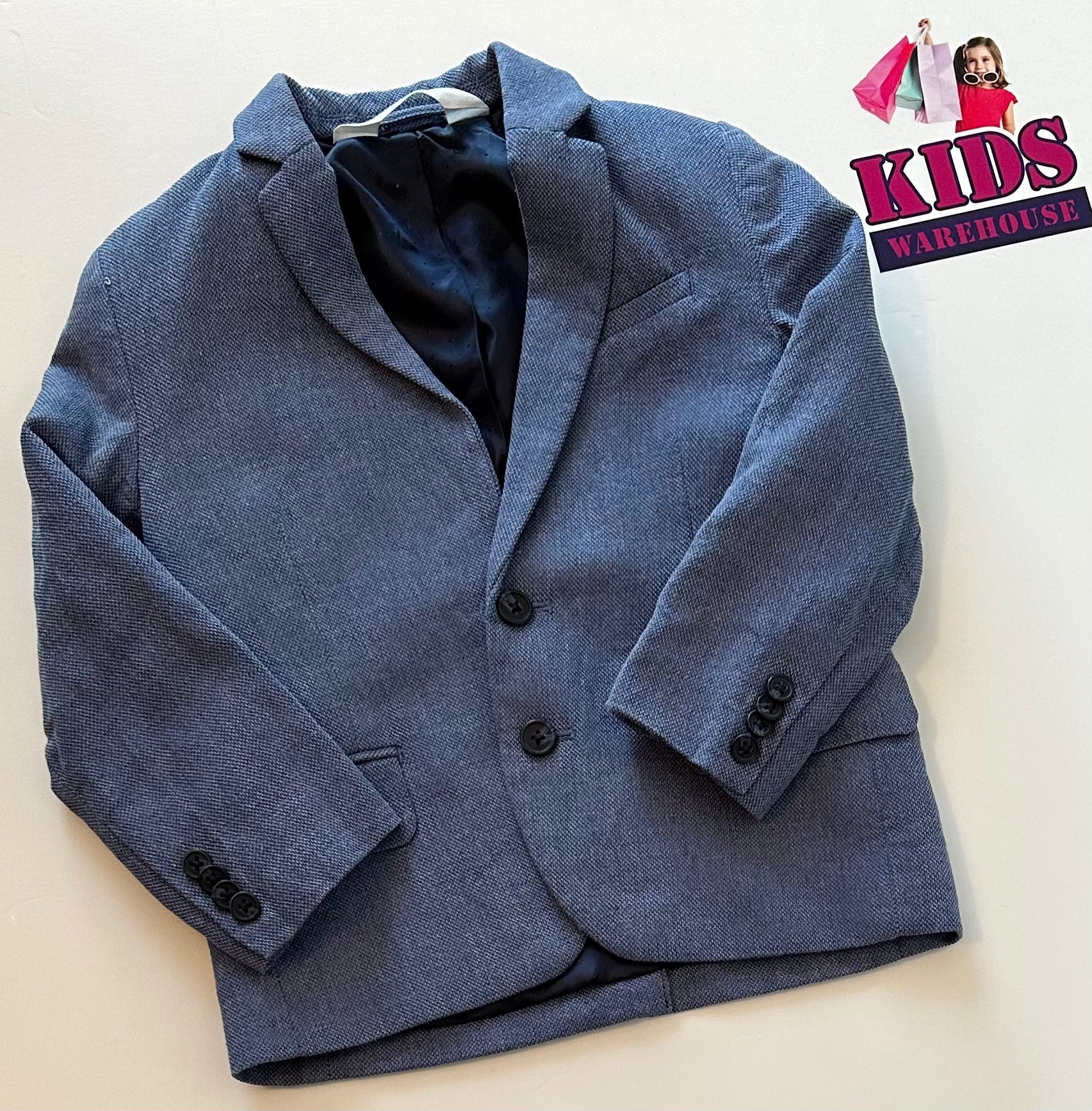 H M Blue Dress Jacket Size 4