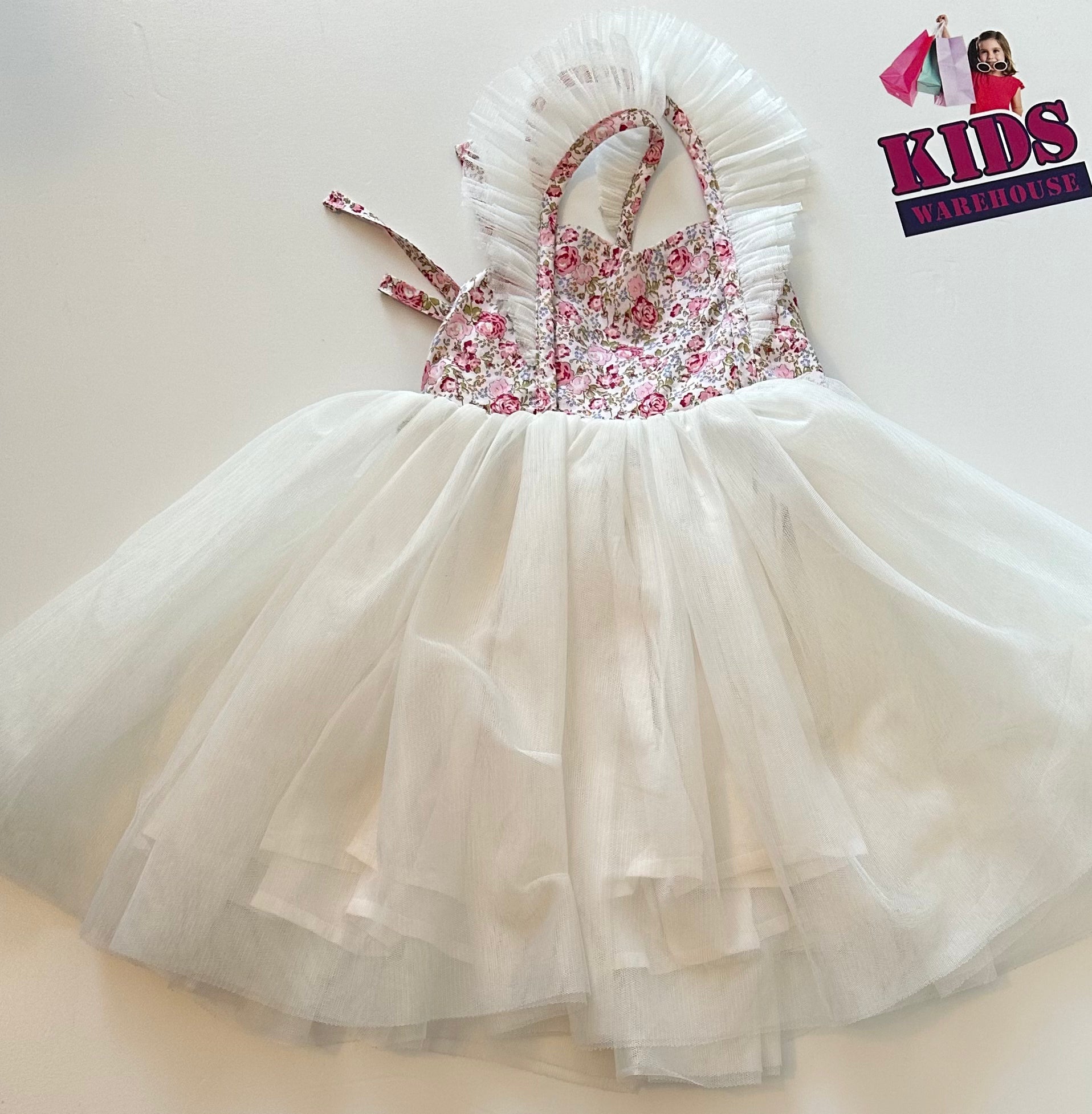 Lollipop House Floral White Tutu Dress Size 2 Kids Warehouse AU