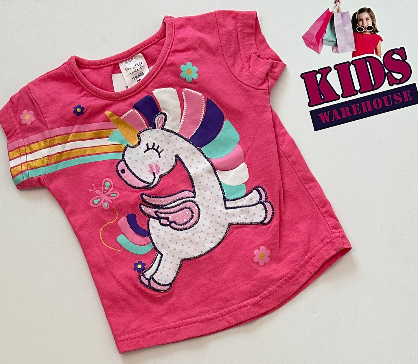 3D Pink Unicorn Top Size 00