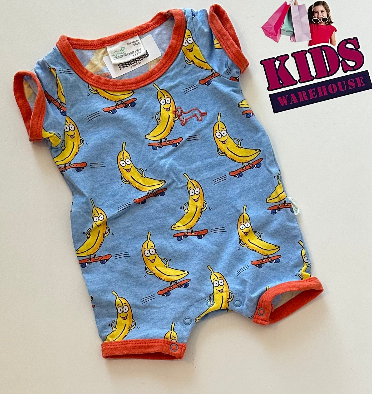 Peter Alexander Banana Print Jumpsuit Size 0000 Kids Warehouse AU