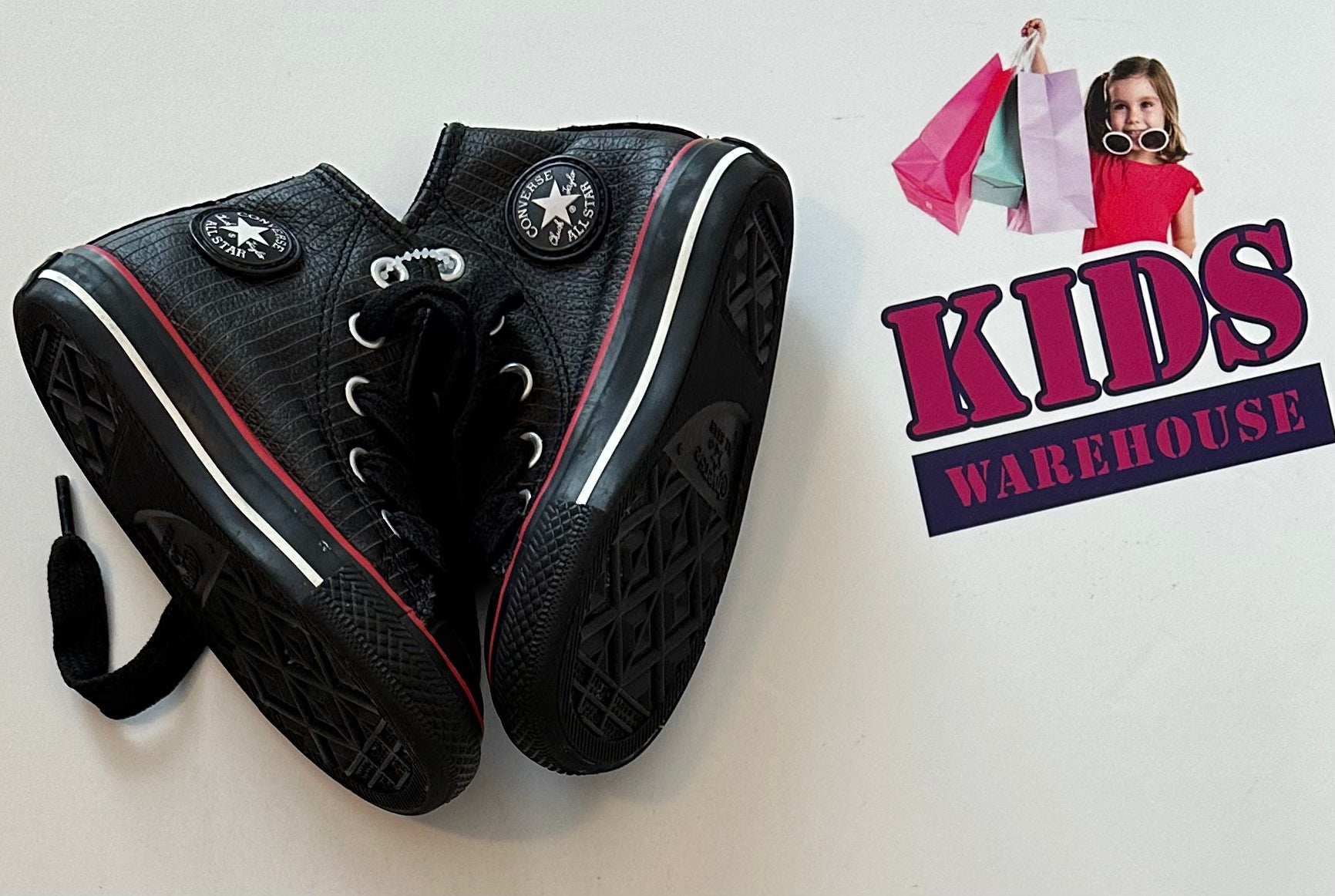 Converse Chuck Taylor All Start Black Pin Stripe Shoes Size 5 Toddler