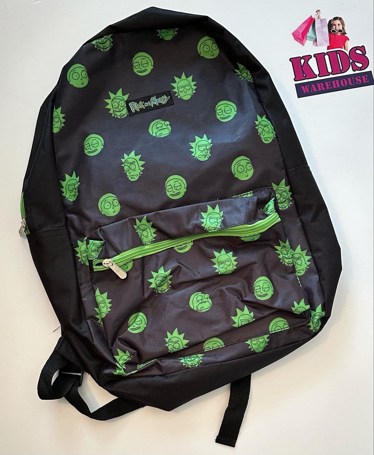 Rick and Morty Back Pack Black & Green