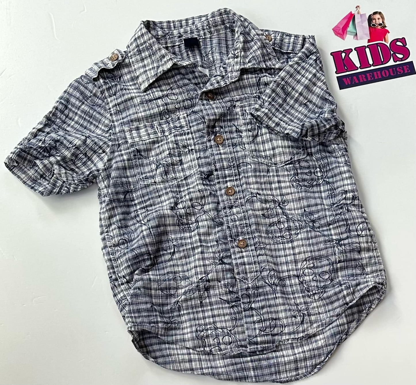 Baby Gap White & Blue Top Size 5