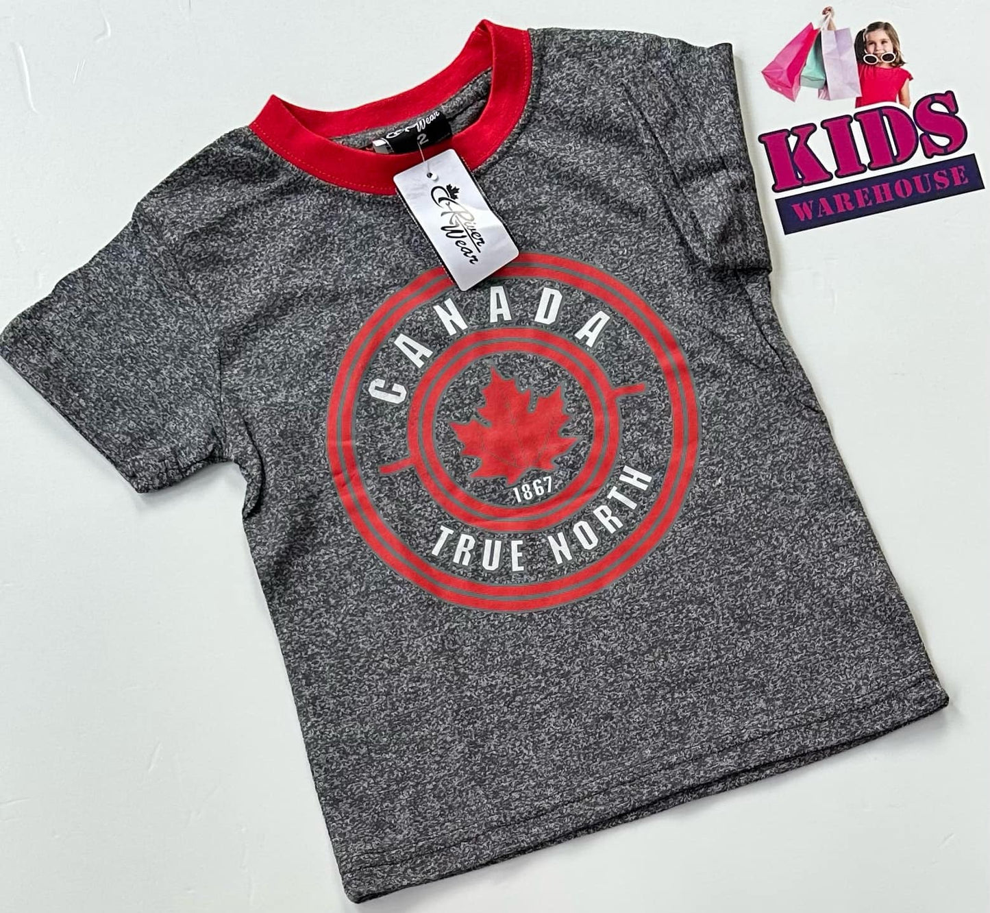 New River Wear Grey & Red Top Size 2