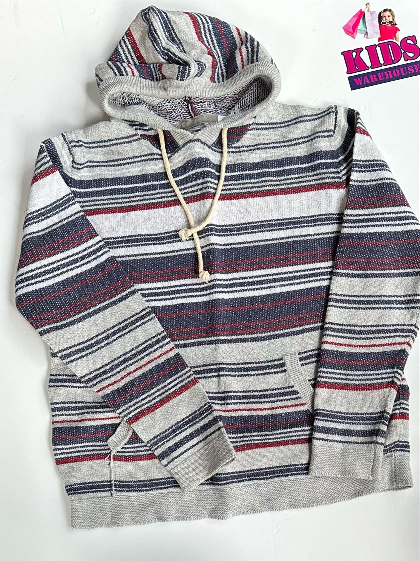 Pavement White & Blue Knit Hoodie Size 12