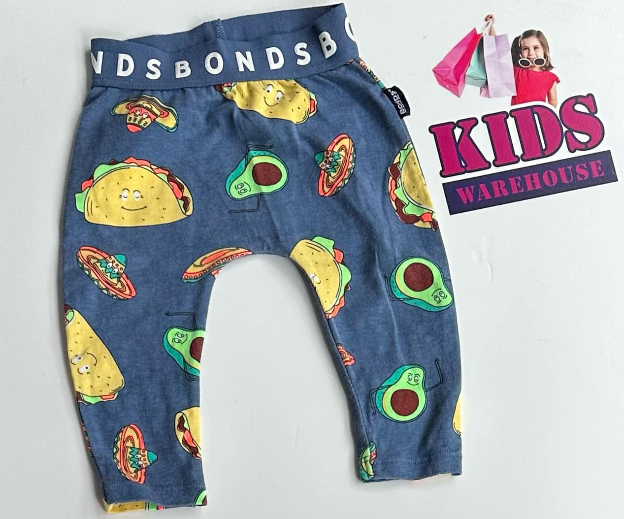 Bonds Blue Pants With Food Pattern Size 000