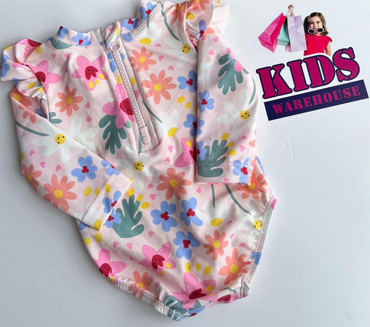 New Anko Pink Bodysuit With Flower Pattern Size 000