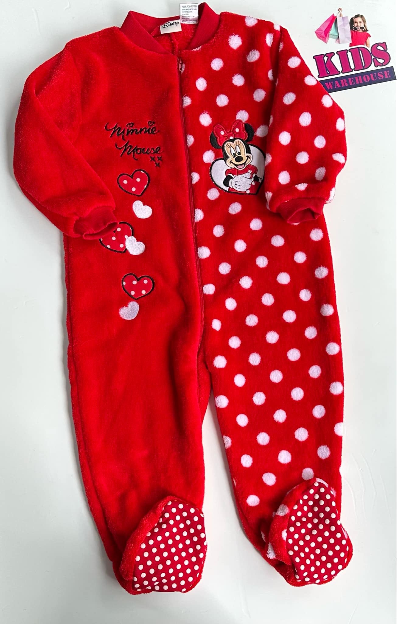 Disney Red Jumpsuit With Minnie Mouse Print Size 2