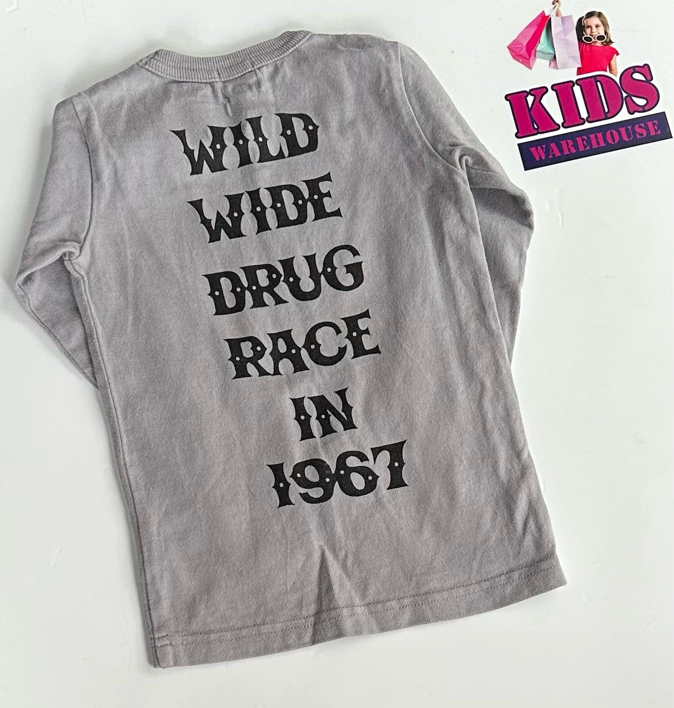 Farm Grey Long Sleeve Top With Car Print Size 3